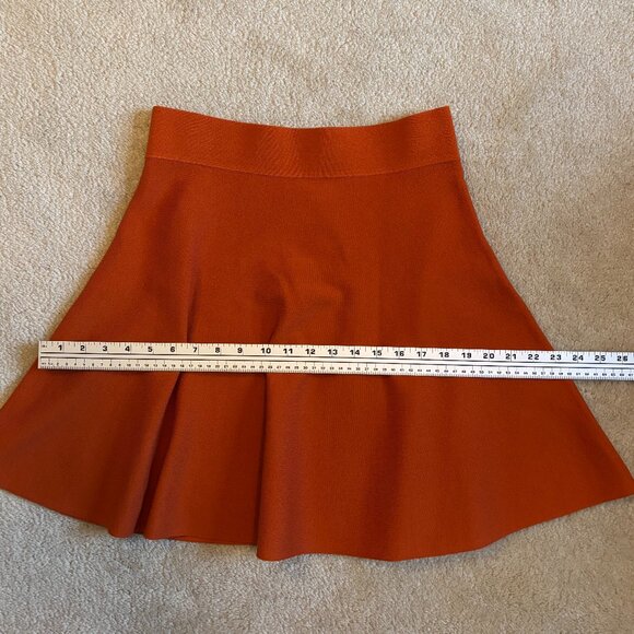 Polo Ralph Lauren Burnt Orange High Waisted A-Line Skirt Wool Blend - Picture 7 of 7